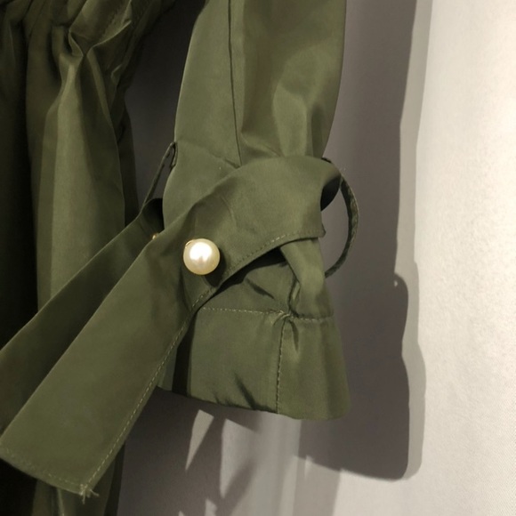 Olive Gunner Mid Trench Coat - Picture 6 of 8